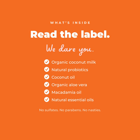 No Knots Detangling Dog Shampoo: ingredient list. Read the label, we dare you.